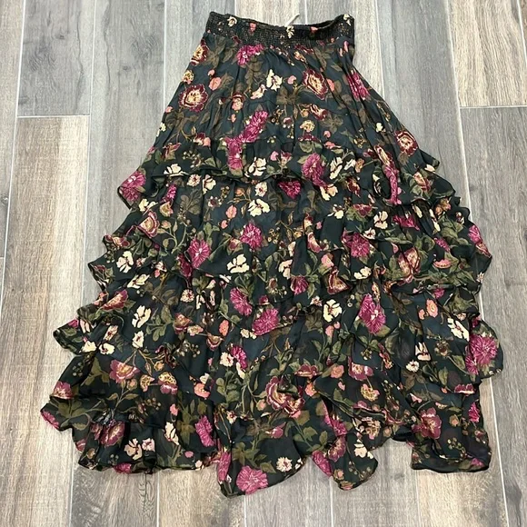 NEW FREE PEOPLE Lolita Maxi Skirt / Wash Black Combo Size Medium - Picture 5 of 9